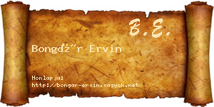 Bongár Ervin névjegykártya